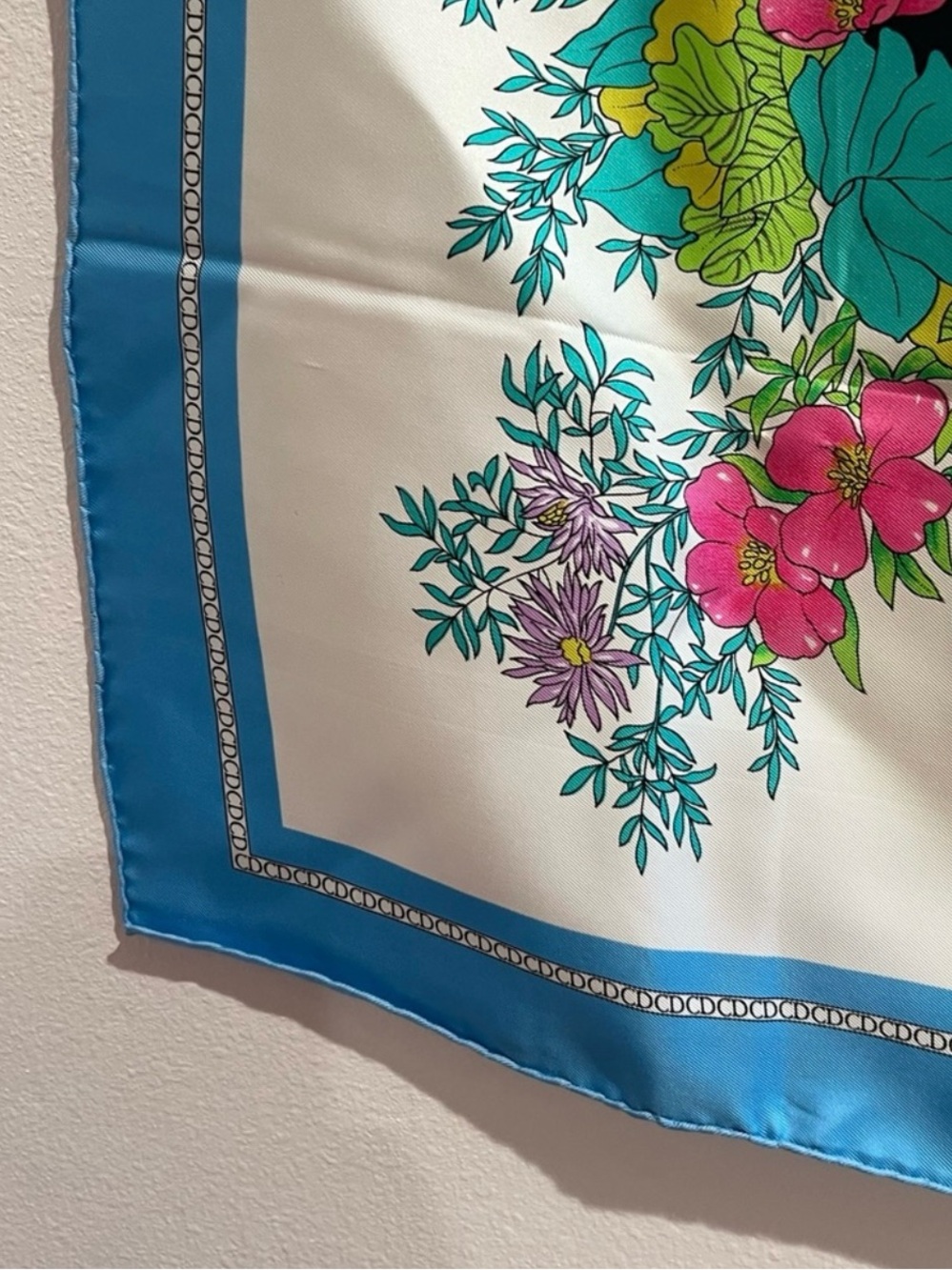 Dior Silk Scarf with Pink and Green
Butterfly Design - Picture 7 of 7